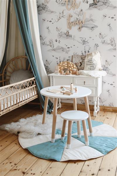 Grote foto canopy blue circus blue kinderen en baby complete kinderkamers