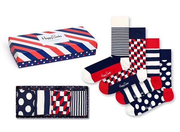 Grote foto happy socks stripe giftbox maat 41 46 4 paar kleding dames sokken en kousen