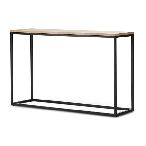 Grote foto en.casa console tafel kittil 80x100x30 cm zwart mat en eikenkleurig huis en inrichting eettafels