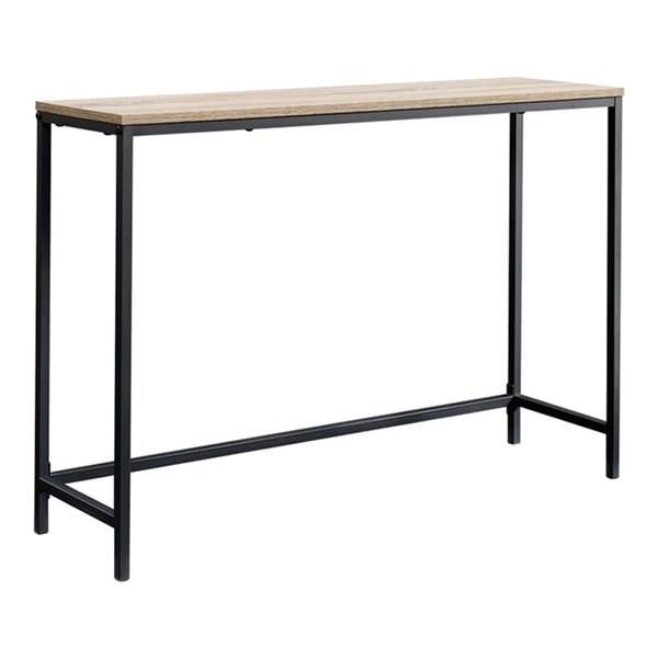 Grote foto en.casa console tafel kronoby 80x100x30 cm zwart mat en eikenkleurig huis en inrichting eettafels