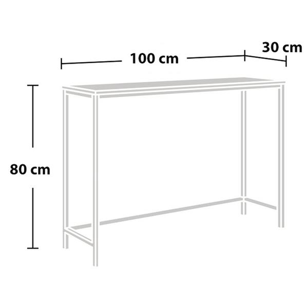 Grote foto en.casa console tafel kronoby 80x100x30 cm zwart mat en eikenkleurig huis en inrichting eettafels