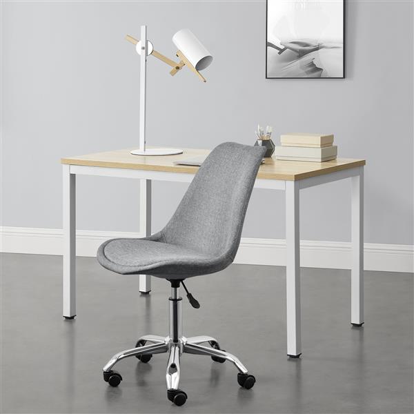 Grote foto bureaustoel atherton op wielen 83 93x48x55 cm stof lichtgrijs huis en inrichting stoelen