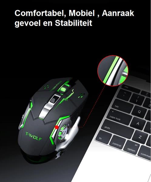 Grote foto elementkey m1 wireless gaming muis oplaadbaar draadloos led 6 knoppen 2400 dpi usb opt computers en software overige computers en software