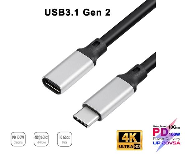 Grote foto drphone chx10 usb c 3.1 gen 2 naar type c female data 4k audio video 100w pd verleng kabel telecommunicatie opladers en autoladers