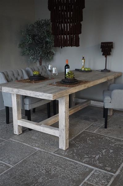 Grote foto eetkamertafel oud hout l220xb100xh78 cm huis en inrichting woningdecoratie