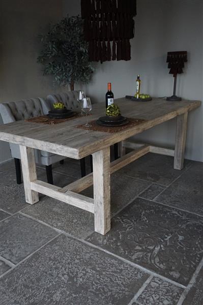 Grote foto eetkamertafel oud hout l220xb100xh78 cm huis en inrichting woningdecoratie