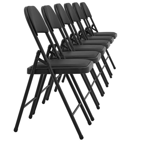 Grote foto bureaustoel klapstoel opvouwbaar 80x46x50 cm set van 6 zwart huis en inrichting stoelen