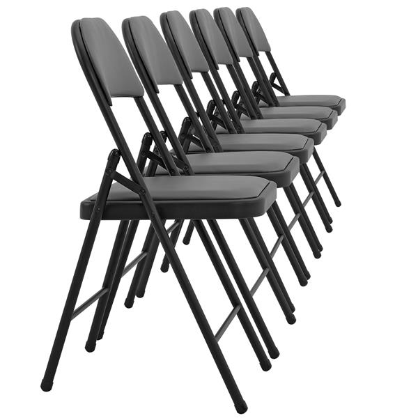 Grote foto bureaustoel klapstoel opvouwbaar 80x46x50 cm set van 6 grijs huis en inrichting stoelen