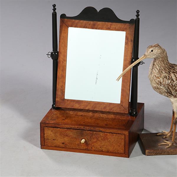Grote foto kapspiegeltje in berken wortel en mahonie ca 1890 kantelbaar no.913120 antiek en kunst spiegels