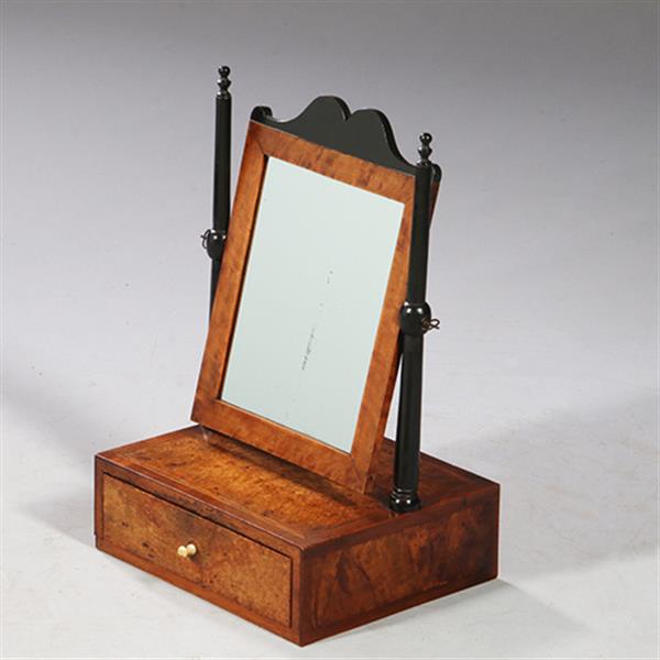 Grote foto kapspiegeltje in berken wortel en mahonie ca 1890 kantelbaar no.913120 antiek en kunst spiegels