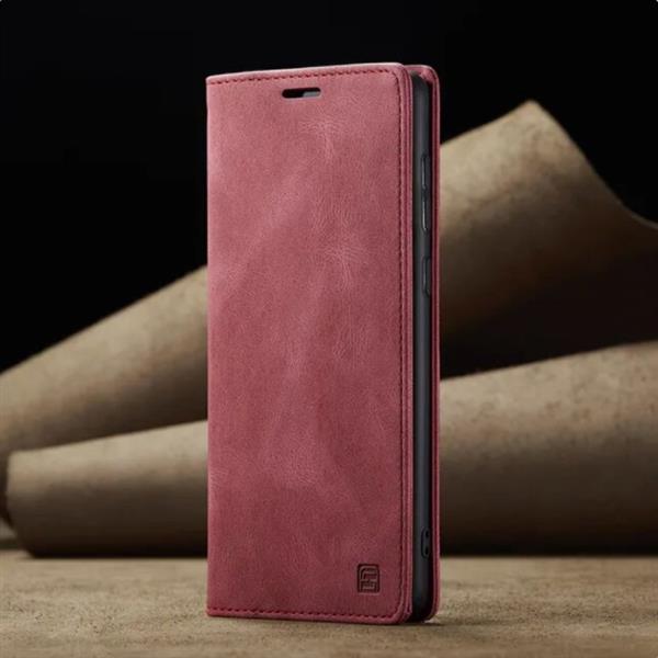 Grote foto xiaomi 13 lite flip case portefeuille rfid wallet cover leer silicoon hoesje rood telecommunicatie mobieltjes