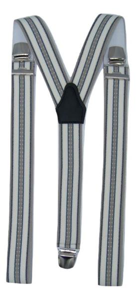 Grote foto crem blauw breed gestreepte bretels met extra sterke clips kleding dames riemen