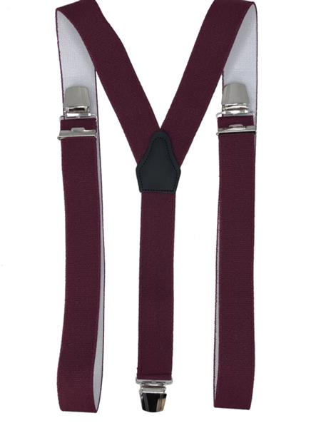 Grote foto bordeauxrode bretels met extra sterke clips kleding dames riemen