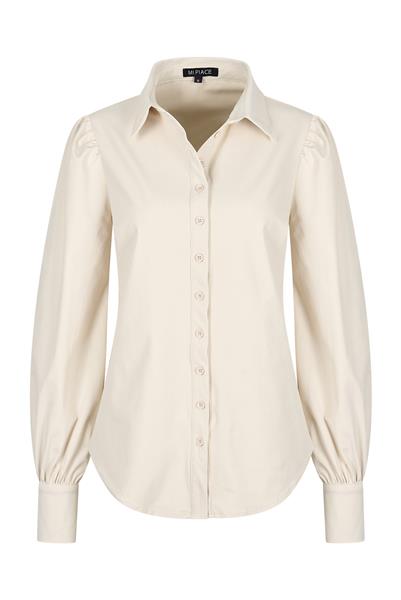 Grote foto travel blouse pofmouw uni kit 2037 kleding dames blouses