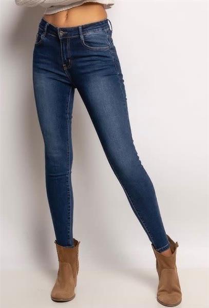 Grote foto dames high waist skinny jeans toronto blauw 5255 kleding dames broeken en pantalons