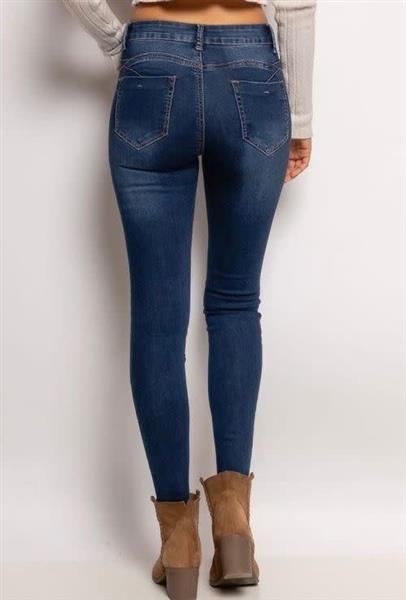 Grote foto dames high waist skinny jeans toronto blauw 5255 kleding dames broeken en pantalons