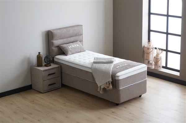 Grote foto maya 1 persoons opbergbed taupe beds supply huis en inrichting bedden