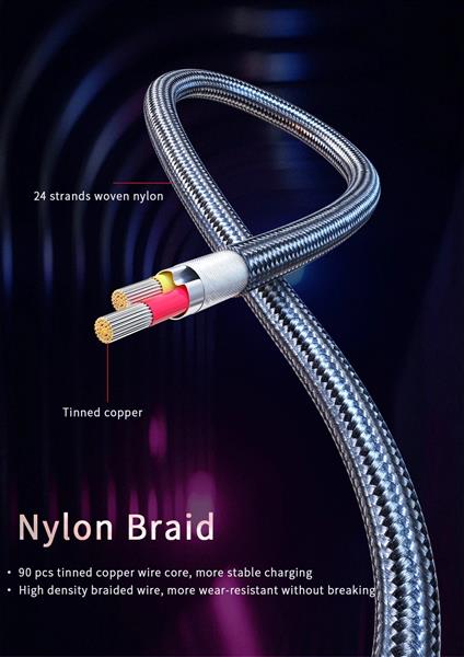 Grote foto drphone lrm series 2 in 1 usb magnetische usb c oplaadkabel 2.4a nylon gevlochten dubbele functie telecommunicatie opladers en autoladers