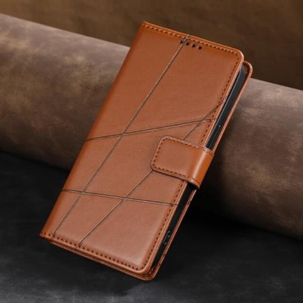 Grote foto iphone 13 mini flip case portefeuille wallet cover leer hoesje bruin telecommunicatie mobieltjes