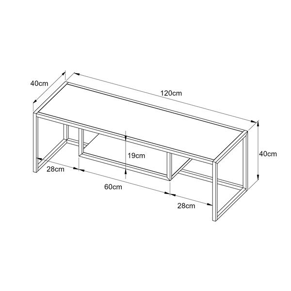 Grote foto en.casa tv meubel isokyr 120x40x40 cm zwart mat huis en inrichting overige