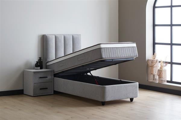 Grote foto riona 1 persoons opbergbed grijs beds supply huis en inrichting bedden