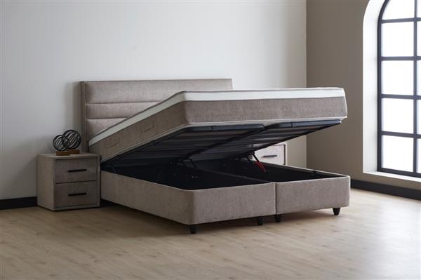 Grote foto maya 2 persoons opbergbed taupe beds supply huis en inrichting bedden