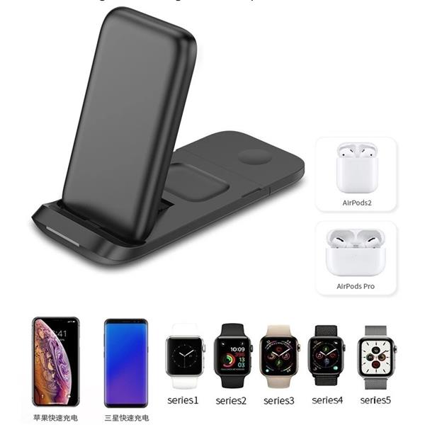 Grote foto drphone dfc6 3 in 1 draadloos laadstation 15w opvouwbaar geschikt voor o.a apple watch iphone telecommunicatie opladers en autoladers