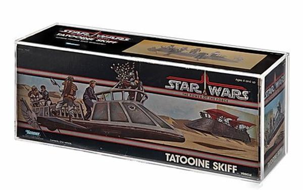 Grote foto custom order star wars potf tatooine skiff mib acrylic display case verzamelen speelgoed