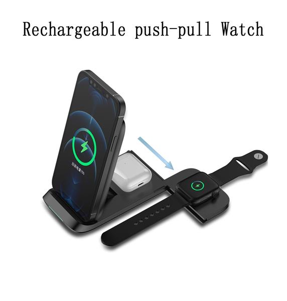 Grote foto drphone dfc6 3 in 1 draadloos laadstation 15w opvouwbaar geschikt voor o.a apple watch iphone telecommunicatie opladers en autoladers