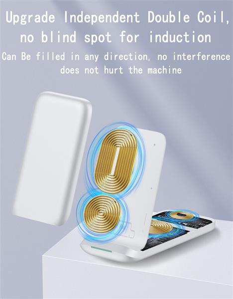 Grote foto drphone dfc6 3 in 1 draadloos laadstation 15w opvouwbaar geschikt voor o.a apple watch iphone telecommunicatie opladers en autoladers