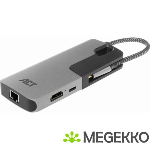Grote foto act usb c 4k multiport adapter met hdmi usb a lan usb c pd pass through 60w computers en software overige computers en software