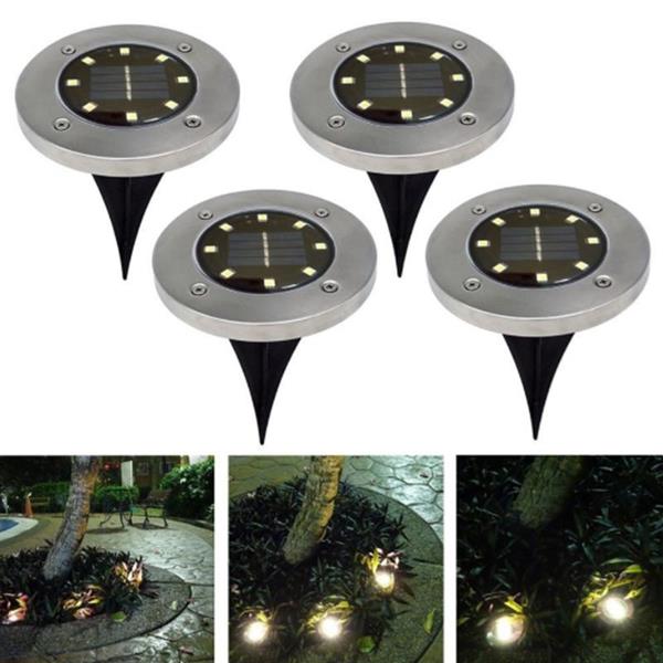 Grote foto solar tuin grondspot verlichting led tuin verlichting buiten outdoor 8x led tuin en terras overige tuin en terras