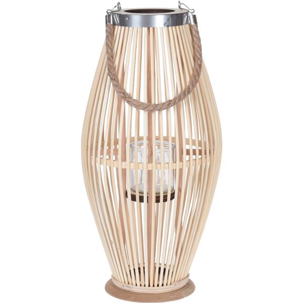 Grote foto lantaarn naturel bamboe huis en inrichting kandelaars en kaarsen