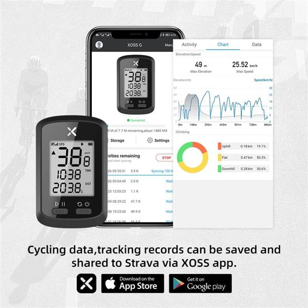 Grote foto drphone fc4 gps fietscomputer strava snelheidsmeter met cadanssensor hartslagsensor ipx7 w computers en software overige computers en software