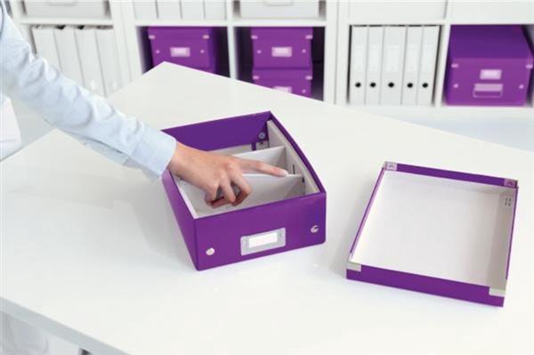Grote foto leitz wow click store kleine kartonnen opbergdoos met deksel ruimtebesparende sorteerdoos met va zakelijke goederen kantoorartikelen