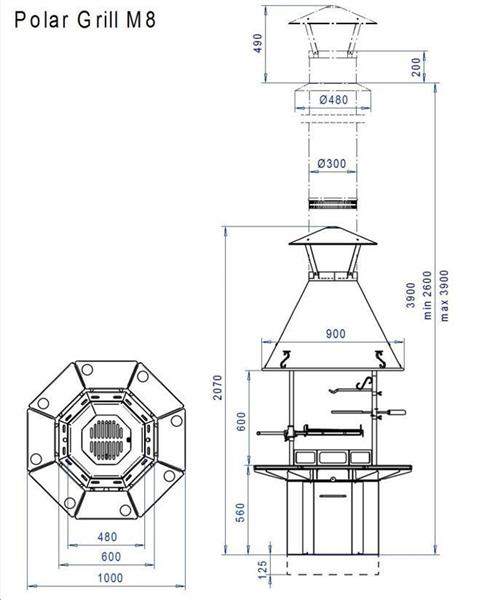 Grote foto polar grill 8 hoekig terrashaard barbecue tuin en terras barbecues en vuurkorven