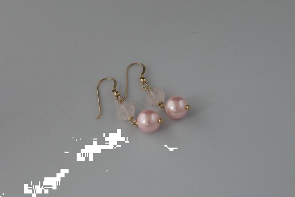 Grote foto rozenkwarts shellpearls oorhanger sterling zilver sieraden tassen en uiterlijk oorbellen