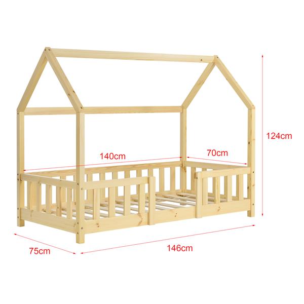 Grote foto kinderbed sisimiut met uitvalbeveiliging 70x140 cm hout huis en inrichting overige