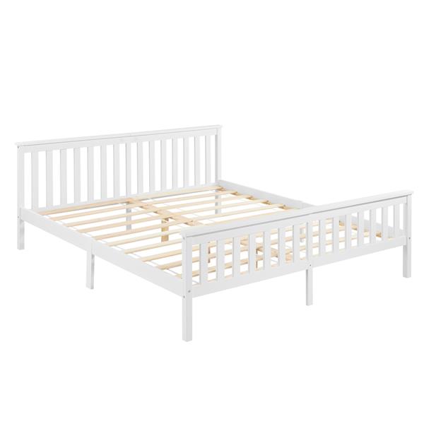 Grote foto houten bed breda met bedbodem 180x200 cm wit huis en inrichting bedden