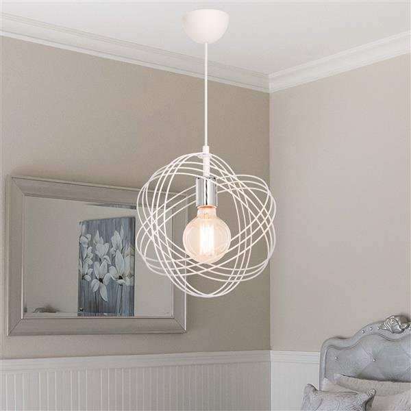 Grote foto lux.pro hanglamp hove e27 wit en zilverkleurig huis en inrichting overige