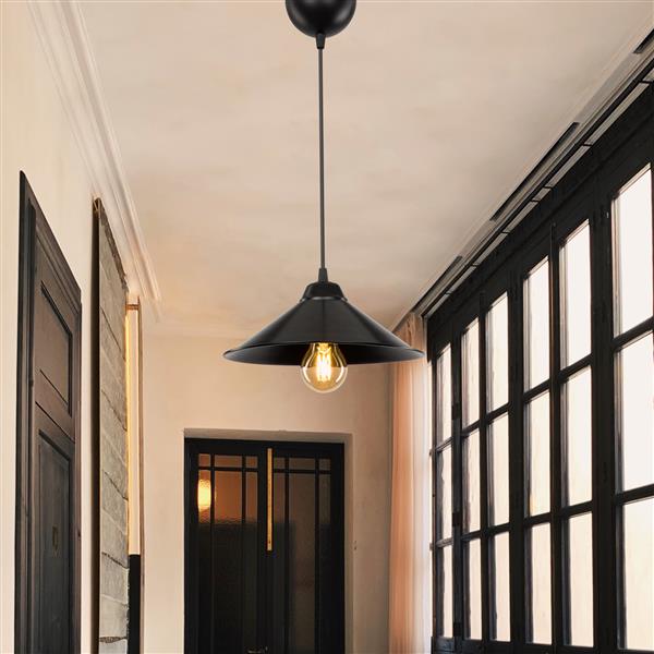 Grote foto lux.pro hanglamp hereford e27 zwart huis en inrichting overige