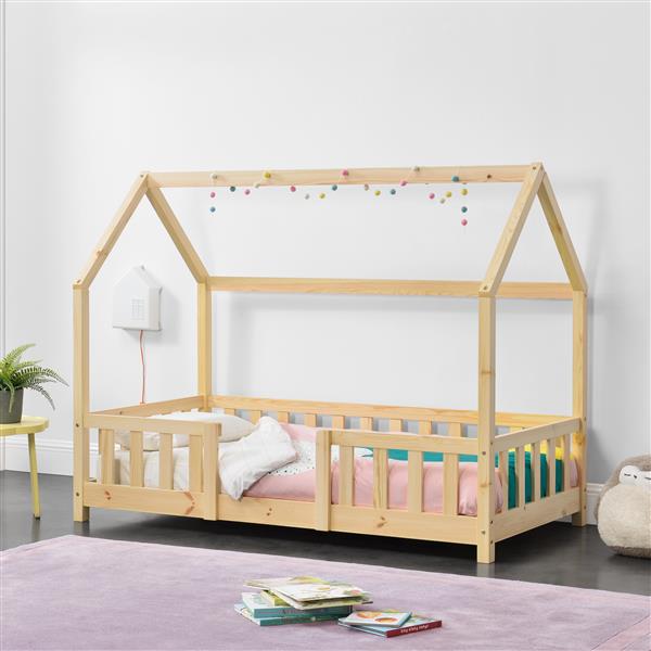 Grote foto kinderbed sisimiut met uitvalbeveiliging 70x140 cm hout huis en inrichting overige