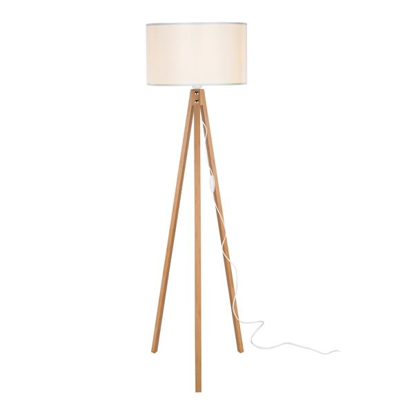 Grote foto lux.pro staande lamp vloerlamp e27 rochester bamboe en creme huis en inrichting overige
