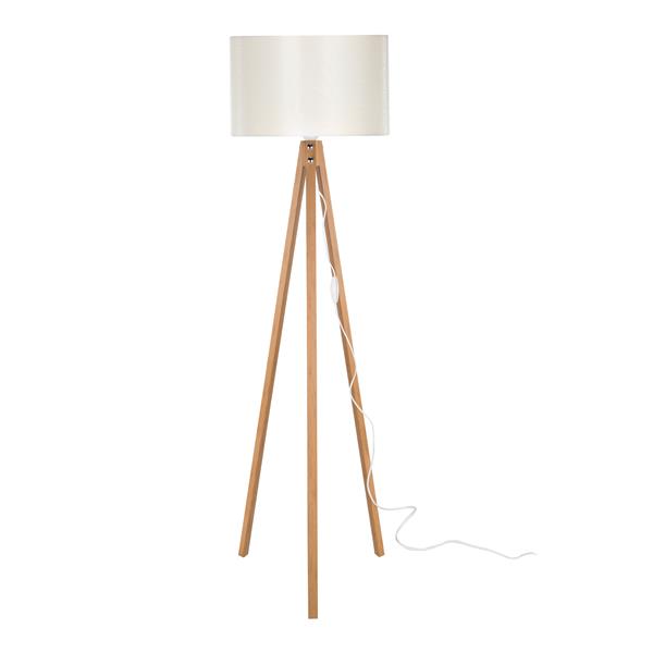 Grote foto lux.pro staande lamp vloerlamp e27 rochester bamboe en creme huis en inrichting overige