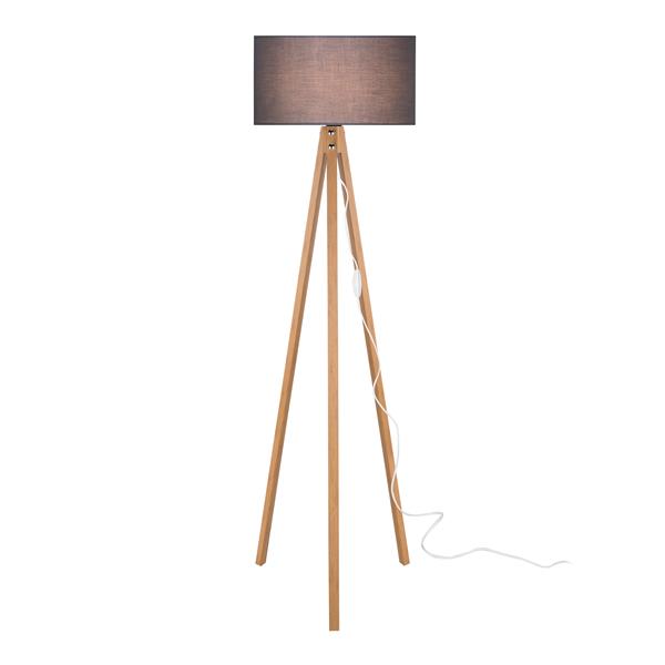 Grote foto lux.pro staande lamp vloerlamp rochester e27 bamboe en zwart huis en inrichting overige