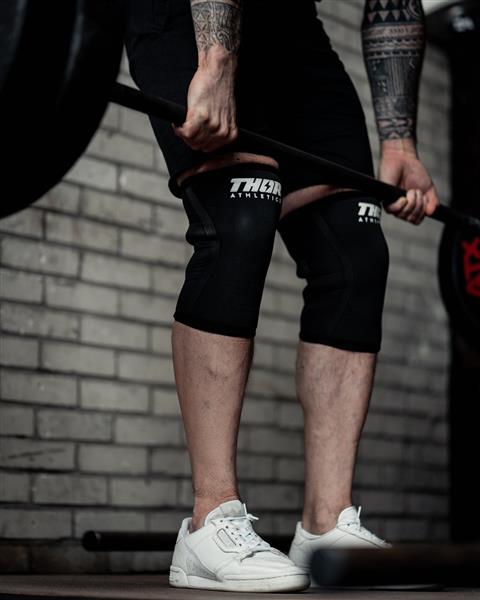 Grote foto thor athletics knee sleeves 7mm neopreen powerlifting rood maat xs sport en fitness fitness