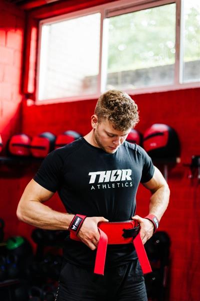 Grote foto thor athletics powerlift belt ipf standaard powerlifting rood maat xs sport en fitness fitness