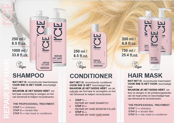 Grote foto ice professional repair my hair filler 100ml kleding dames sieraden