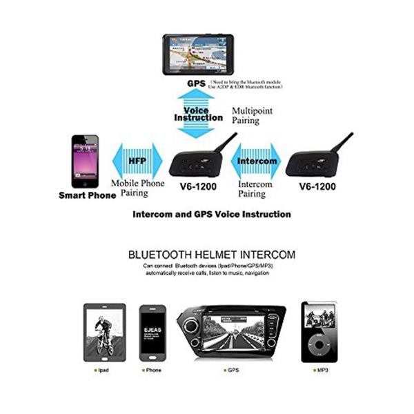 Grote foto v6 intercom bluetooth motor interphone headset bellen helm audio tv en foto koptelefoons