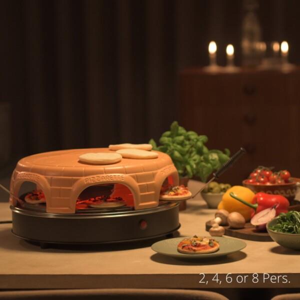 Grote foto emerio po 116124.1 pizzarette 8 persoons pre bake functie handgemaakte terracotta koepel 8 huis en inrichting keukenbenodigdheden